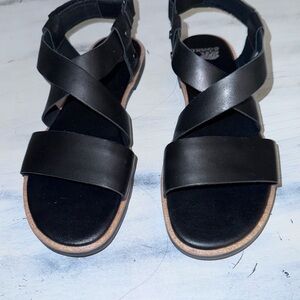 Sorel Black Strappy Sandals